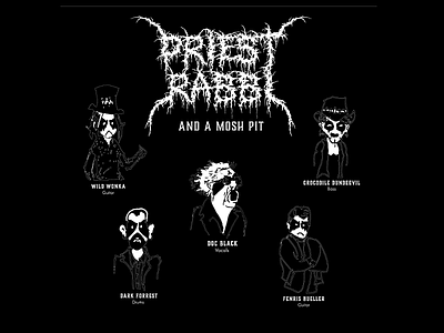 A Priest, A Rabbi, and a Mosh Pit black metal illustration typography