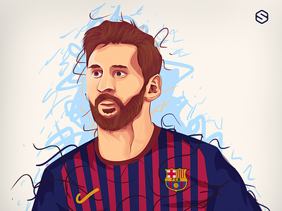 Messi art barcelona design digital illustration messi sports vector
