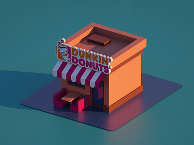 3D Dunkin Donuts Kiosk 3d art 3d artist 3dsmax art artdirection cinema4d cinema4dart digital dunkin donuts