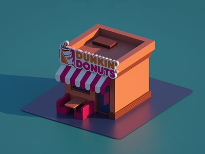3D Dunkin Donuts Kiosk