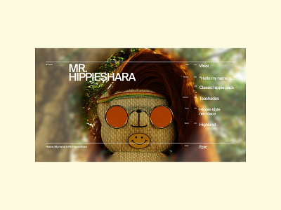 NFT | MR.HIPPIESHARA 3d 3dart b3d bear character collectible design nft teddy token ui