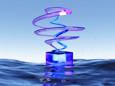 Nature + Glass [004] 3d 3dart abstract b3d glass glossy nature ocean ui