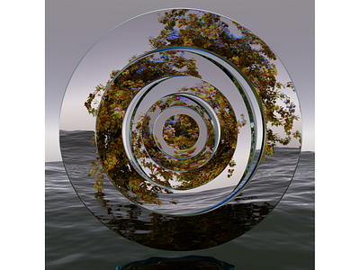 Nature+Glass[009] 3d 3dart abstract b3d circle design glass glassy glossy illustration nature ocean ui
