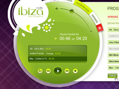 Rádio Ibiza widget design interface music radio ui widget