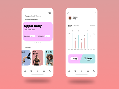 Workout Mobile App app design graphic design ui ux