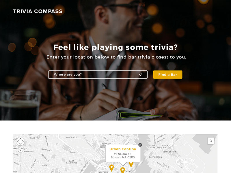 Trivia Compass Website by Adam Hayman on Dribbble