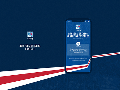 NY Rangers Contest (mobile only) mobilefirst mobileonly