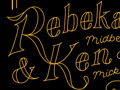 R + K invitation lettering typography wedding