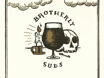 Brotherly Suds beer logo seal skull