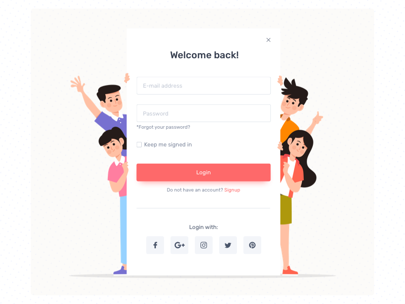 Login form branding vector landing design web ux shot concept ui sketch illustration