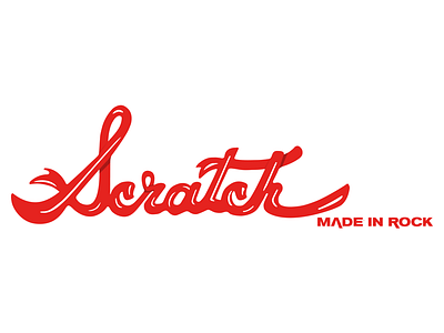 Scratch hand lettering logo playful powerful rock