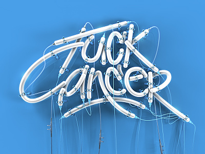 fuck cancer typography 3d 3dart cgi cinema4d handwritten render type typography