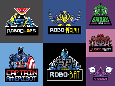 Robo Designs 2019 apparel appareldesign comic comic book comics comicsart crossover design graphic design hero illustration illustrations mashup robotics robots super superhero tshirt tshirtdesign