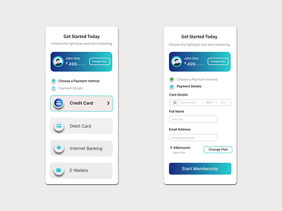 Credit Card Checkout - #DailyUI 002 app branding designer figma product designer ui ui ux uidesign uiux ux ux design