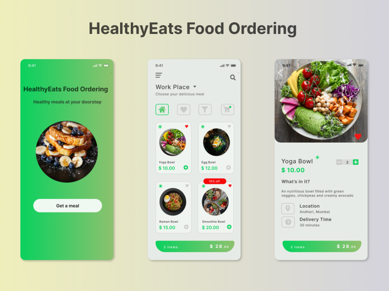 HealthyEats Food Ordering App by Maithili on Dribbble