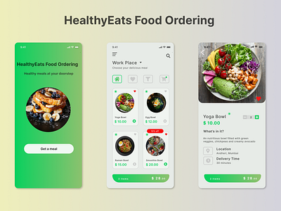 HealthyEats Food Ordering App app branding design designer product desginer product design ui ui ux uidesign uidesigner uidesigners ux uxdesign