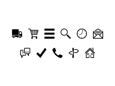 Icons for website blackandwhite icons illustrator vector web