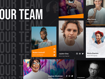 Our Team Simple & Minimal Freebie Template With 8 Styles clean colorful creative dark figma free template freebie minimal our team simple styles ui ux