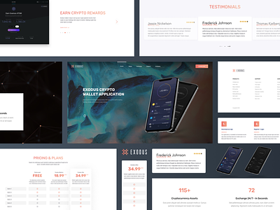 Exodus Crypto Wallet Website Concept & Freebie Template