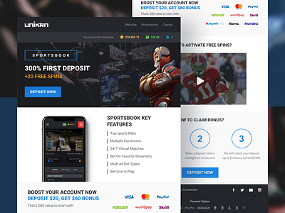 HTML Newsletter Template For Esports Betting Unikrn abstract clean creative dark design html marketing minimal newsletter simple template