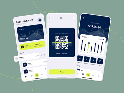 Finance mobile app app app design bank app banking clean clean ui credit card design figma finance like mobile app qr ux