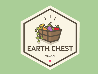 logo concept basket flat logo vegan veggie