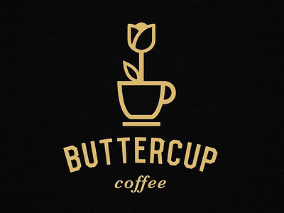 buttercup coffee coffee cup decaf flower healthy logo mark