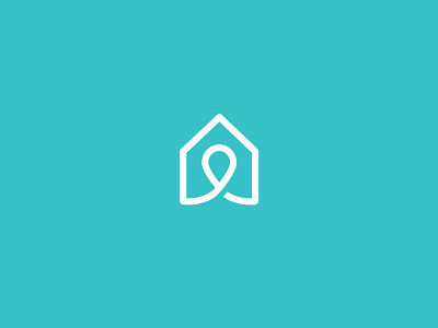 House / Location pin branding design estate home house logo map mark minimal pin real