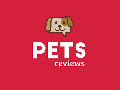online pet forum design dog logo minimal pet red review yelp