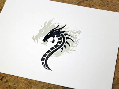 Obsidian Portal dragon letterpress print