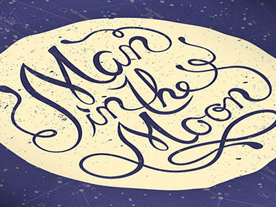 Man in the Moon Book Cover book cover hand lettering print