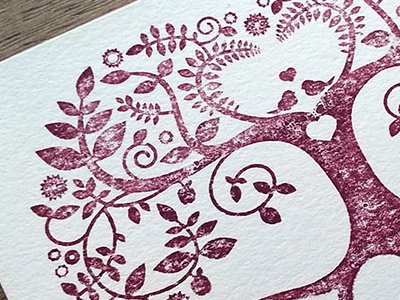 Valentine's Day Print card letterpress print