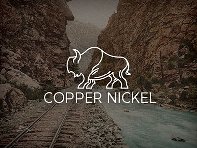Copper Nickel animal identity logo monoline