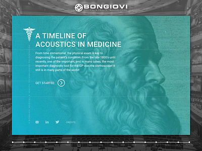 Bongiovi Medical Timeline card gradients interaction microsite timeline ui web website