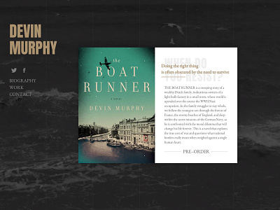 Boat Runner author book single page web website