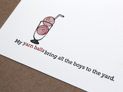 Yarn Cards knitting letterpress note card yarn