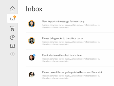 Simple Internal Inbox Interface