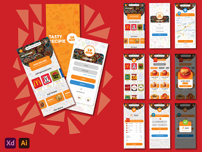 Food app 3d animation app branding design flat graphic design illustration logo ui