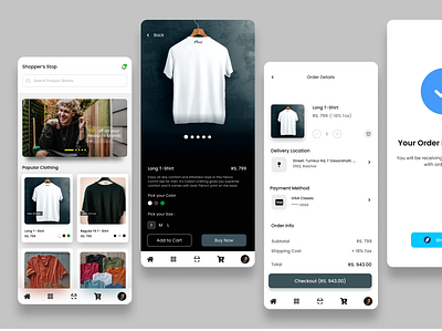 Ecommerce T-shirt App design design figma figmadesign graphic design minimal uiux ux webdesign