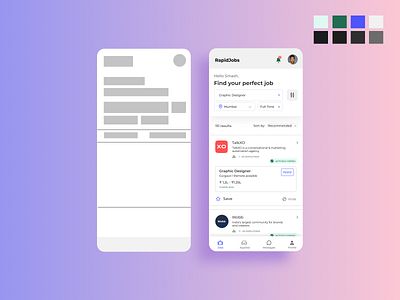 Job Finding Dashboard UI design figma figmadesign minimal ui ux