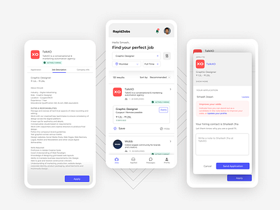 Job Application UI design figma figmadesign minimal ui ux