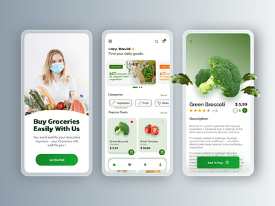 Groceries App 🍃 design figma figmadesign graphic design minimal ui ux