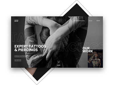 TATTO STUDIO LANDING PAGE design figma figmadesign graphic design minimal ui ux webdesign