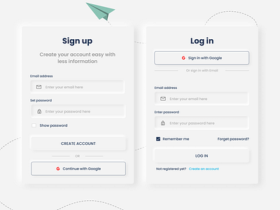 Neumorphic Sign up and sign in form UI design figma figmadesign graphic design minimal ui ux