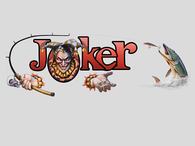 Joker drawing art artist design fishing flat graphic design illustration logo minimal typography website