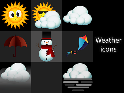 Weather icons 2d icons illustration svg weather icons