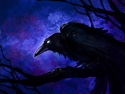 Nevermore edgar allan poe illustration marker nevermore photoshop purple raven