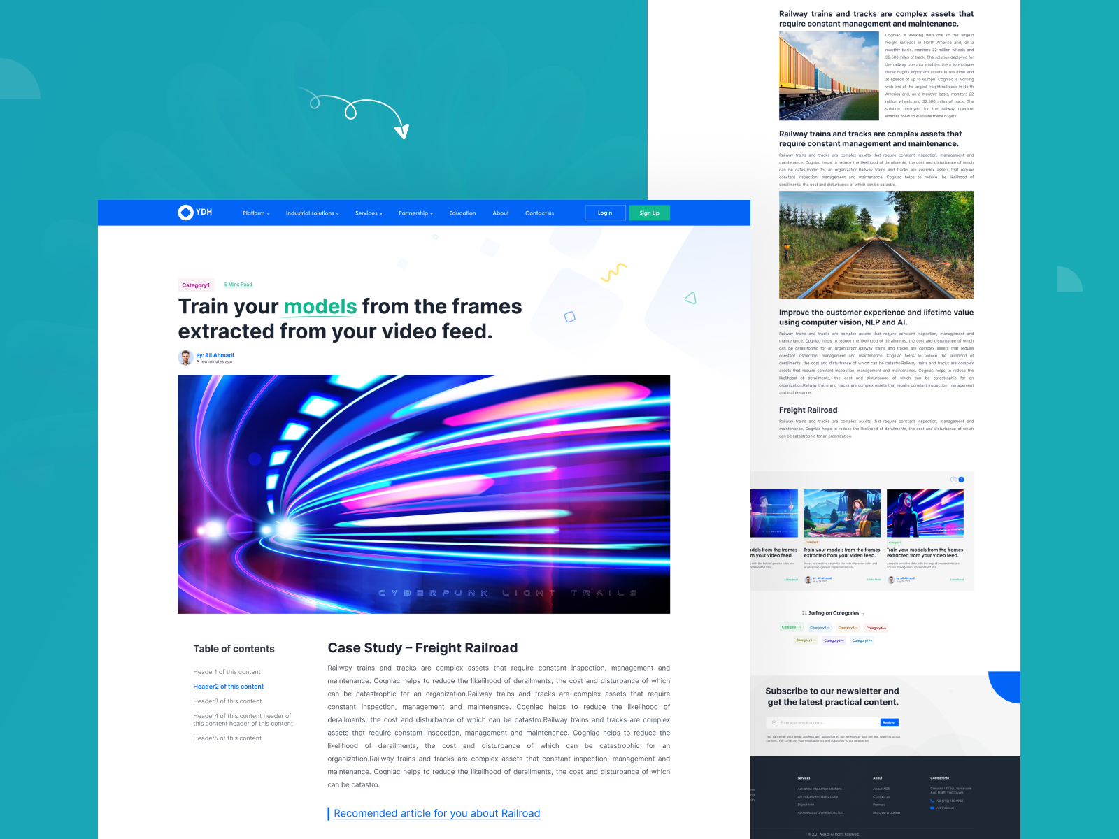 Article (Blog Post) Web UI Page by Ali Koohi on Dribbble