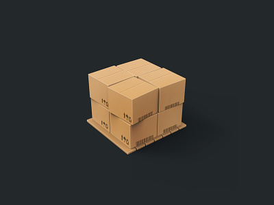 Shipping Icon 3d delivery icon package packaging plank planks shipping web