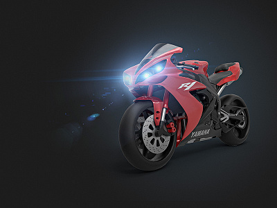 Yamaha YZF R1 3D render